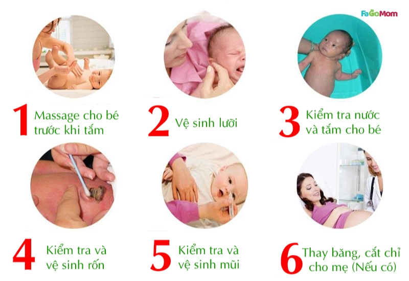Quy trình tắm bé