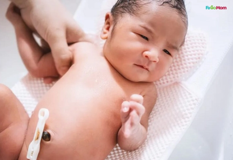 Chăm sóc rốn trong quá trình tắm và khi rốn chưa rụng