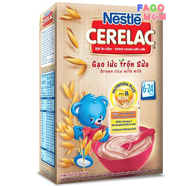 Bột ăn dặm Nestle gạo lứt trộn sữa
