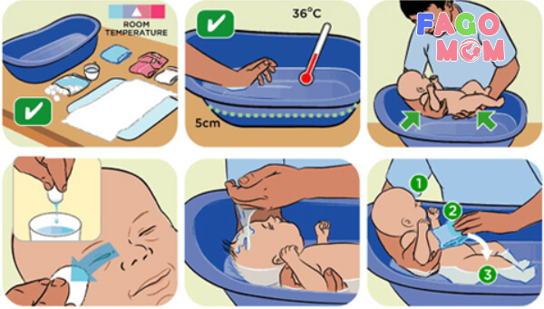 Những bước tắm cho trẻ sơ sinh