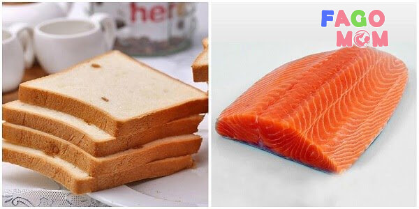 Cháo bánh mỳ sandwich + cá hồi thơm ngon