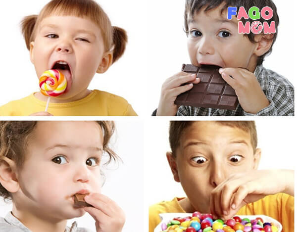 Cho trẻ ăn nhiều bánh kẹo và đồ ngọt