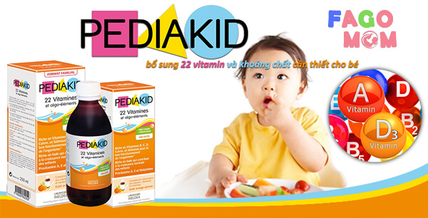 Pediakid bổ sung 22 loại vitamin tổng hợp cho bé