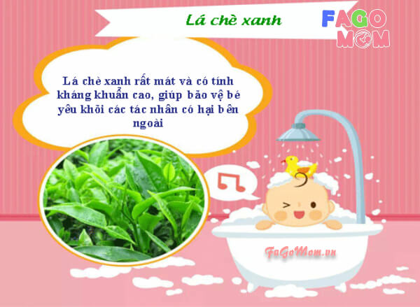 Phương pháp tắm cho trẻ sơ sinh bằng lá trà xanh