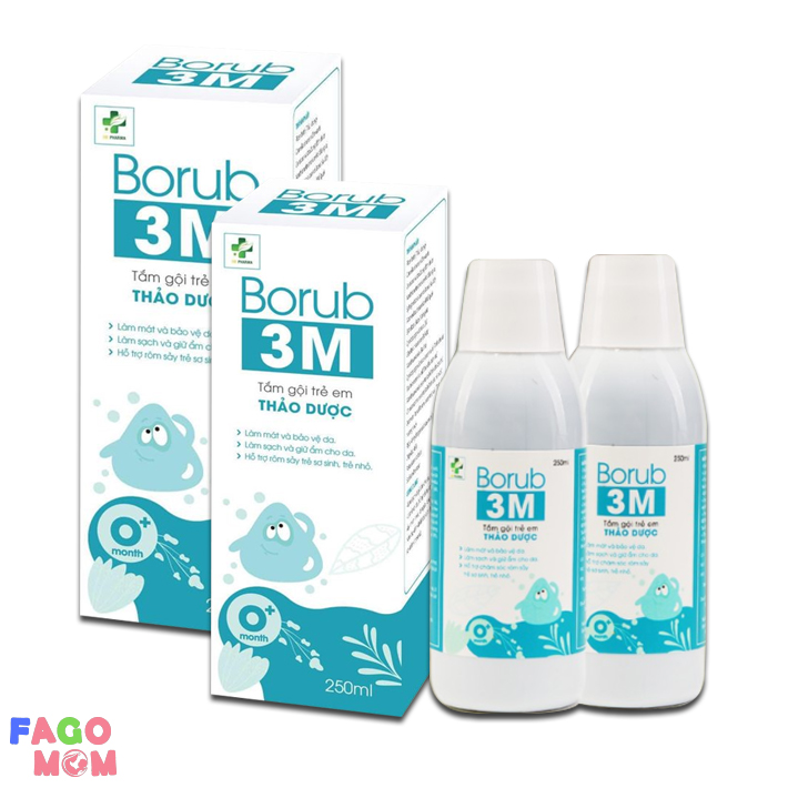 Sữa tắm bé thảo dược Borub 3M - 250ml